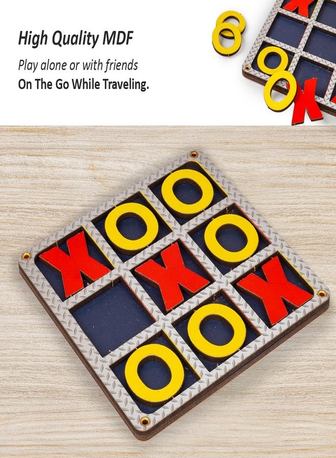 تويز بوكس لعبة تويز بوكس بوكيت إكس آند أو للسفر، لعبة إكس أو للاعبين، مصنوعة من خشب MDF، ألعاب عائلية صغيرة الحجم للكبار والصغار - Image 3